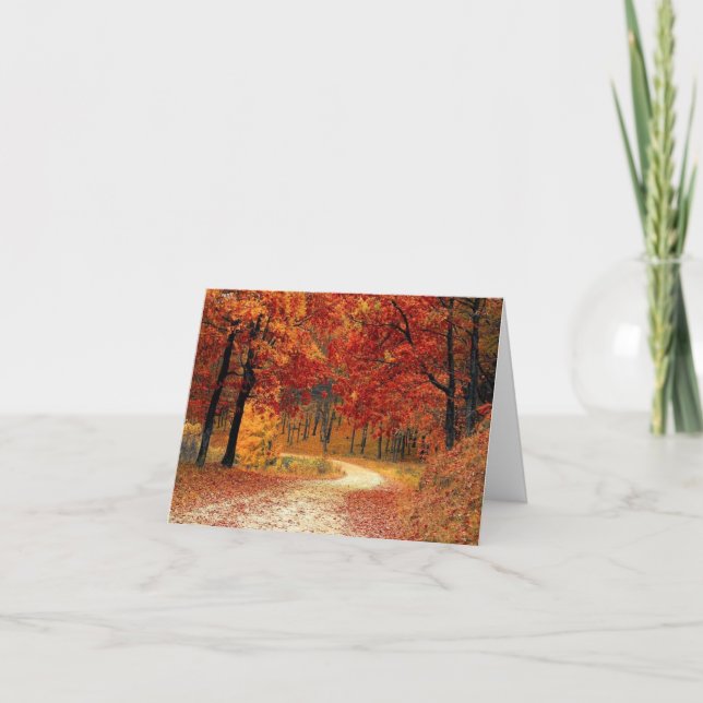Carte de vœux inspirante de scène d'automne (Devant)