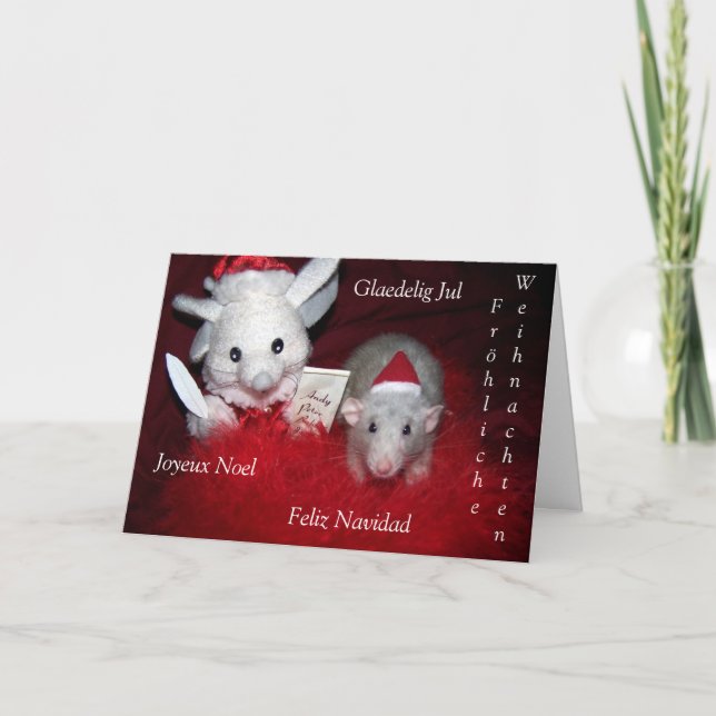 Carte de voeux internationale de Noël du rubis (Devant)