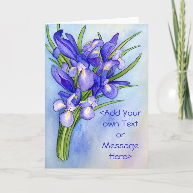 Carte de voeux "Iris Bouquet" (Devant)