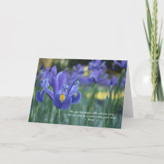 Carte de vœux Iris pourpre S'embrasser