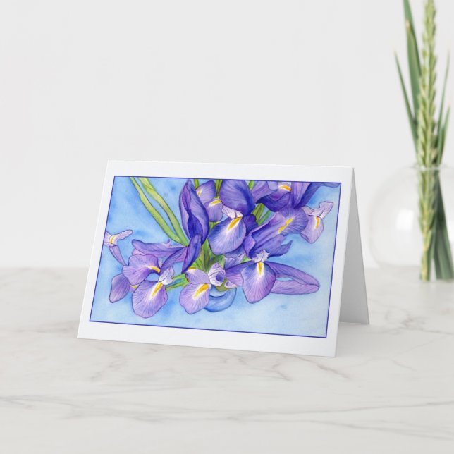 Carte de voeux Iris Vase (Devant)