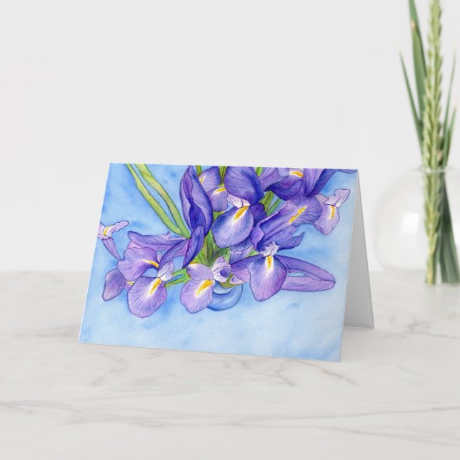 Carte de voeux "Iris Vase" (Devant)
