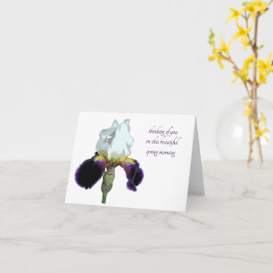 Carte de vœux Iris violet et blanc