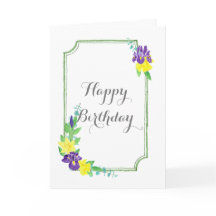 Carte de voeux Irises et Daffodils