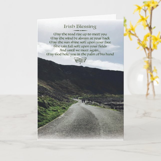 Carte de vœux Irish Blessing 5x7 (Fleur jaune)