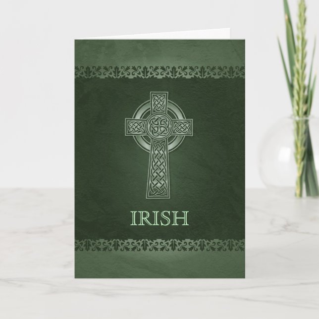 Carte de voeux irlandaise Celtic Cross (Devant)