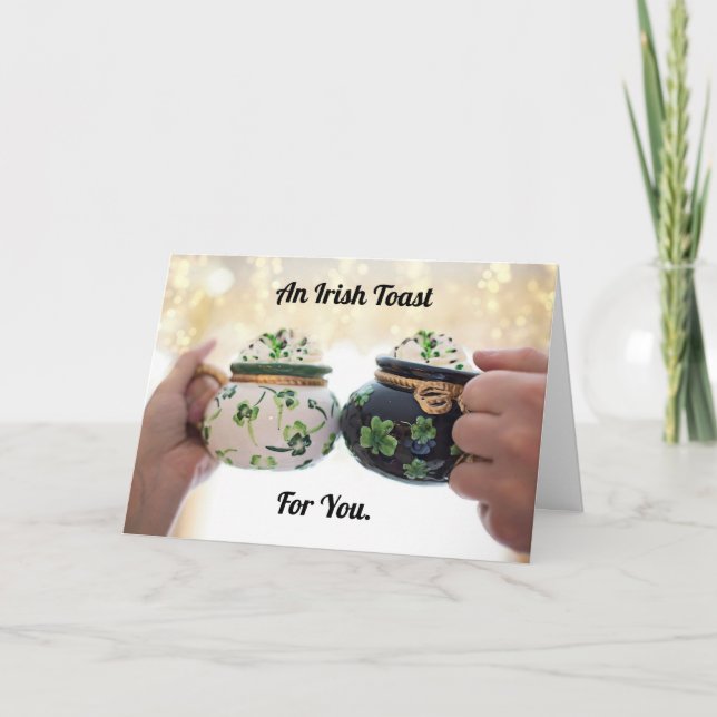 Carte de voeux irlandaise pliée pour toast (Devant)