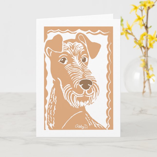Carte de voeux irlandaise Terrier Art (Fleur jaune)