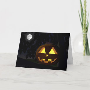 Carte de voeux Jack O'Lantern et Moon Halloween