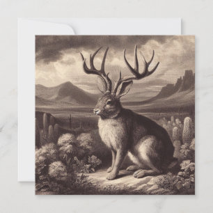 Carte de voeux Jackalope Vintage Illustration