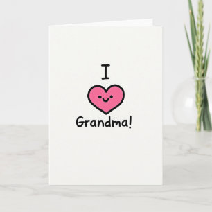Carte de vœux J'adore Grand-mère