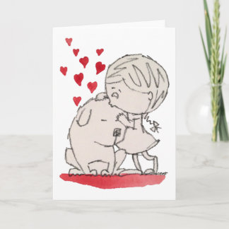 Carte de vœux J'adore mon chien