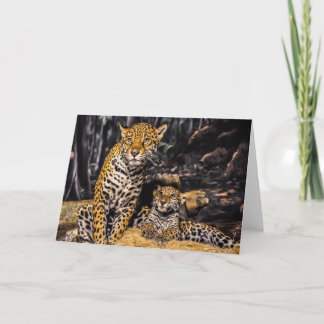 Carte de voeux Jaguar Mom & Cub