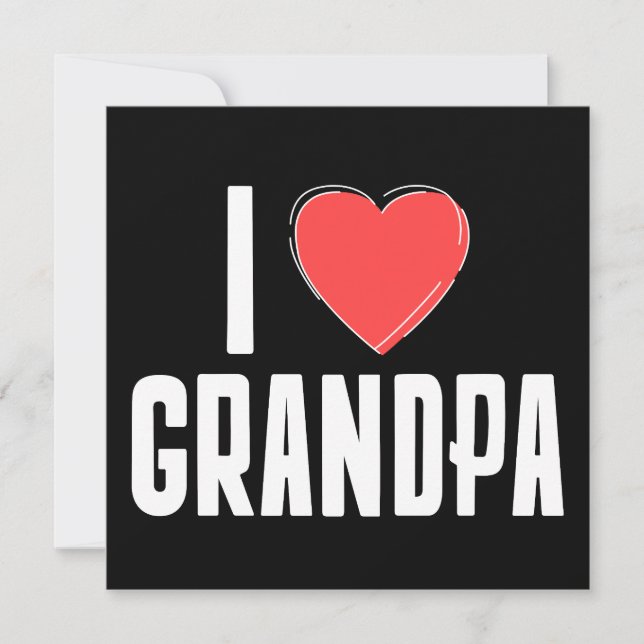 Carte de vœux J'AIME PAPA – Note pour Grand-père (Devant)