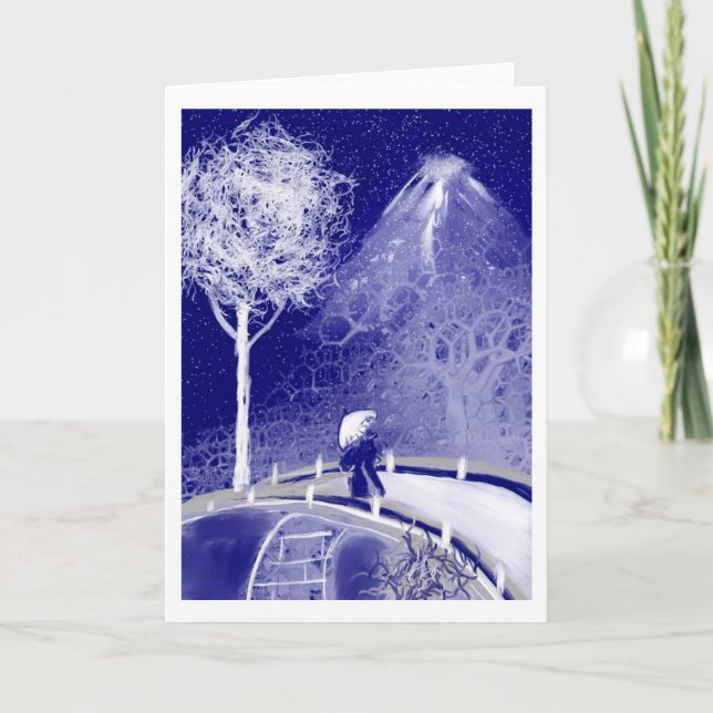 Carte de voeux japonaise d'art de Haiku (Devant)