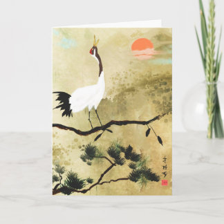 Carte de voeux japonaise de grue