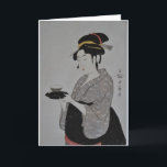 Carte de voeux japonaise vintage de thé de portion<br><div class="desc">Carte de voeux samouraï.</div>