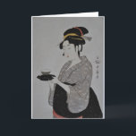 Carte de voeux japonaise vintage de thé de portion<br><div class="desc">Carte de voeux samouraï.</div>