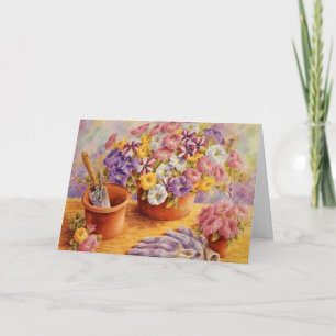 Carte de voeux Jardin Petunias Blank Card