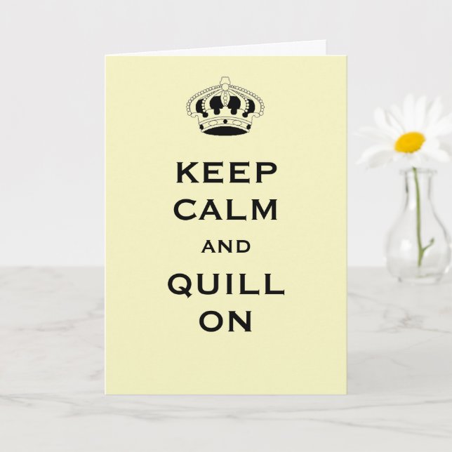 Carte de vœux jaune clair personnalisée Keep Calm (Petite plante)
