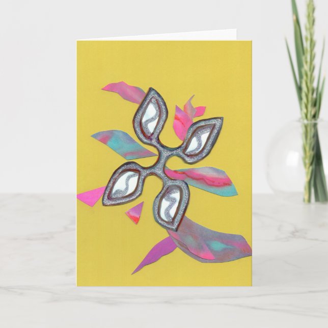 Carte de voeux Jaune Coupe Edge (Devant)