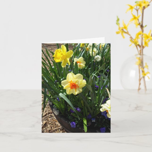 Carte de voeux Jaune Et Orange Daffodique (Fleur jaune)