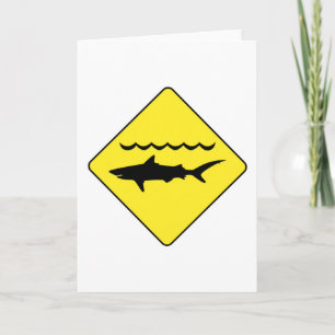 Carte de voeux jaune "requins avertisseurs"