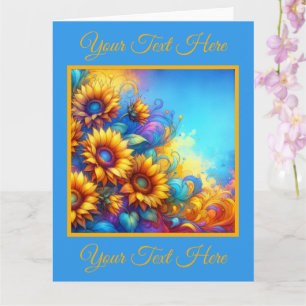 Carte de vœux Jaune Vibrant Tournesols