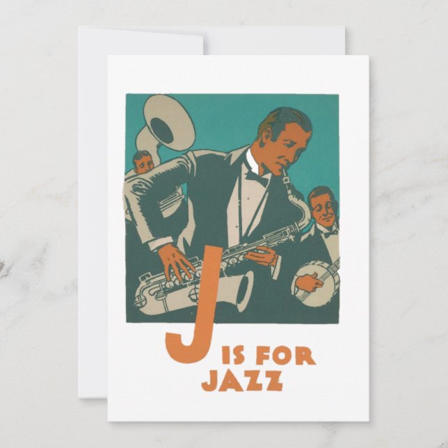 Carte de voeux Jazz Music Vintage Art (Devant)