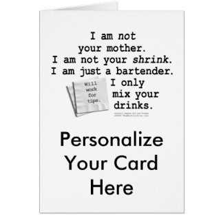 Carte de vœux - JE SUIS UN BARMAN