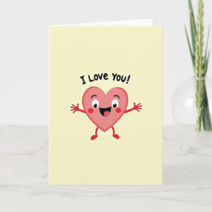 Carte de voeux Je t'aime Câlin Coeur