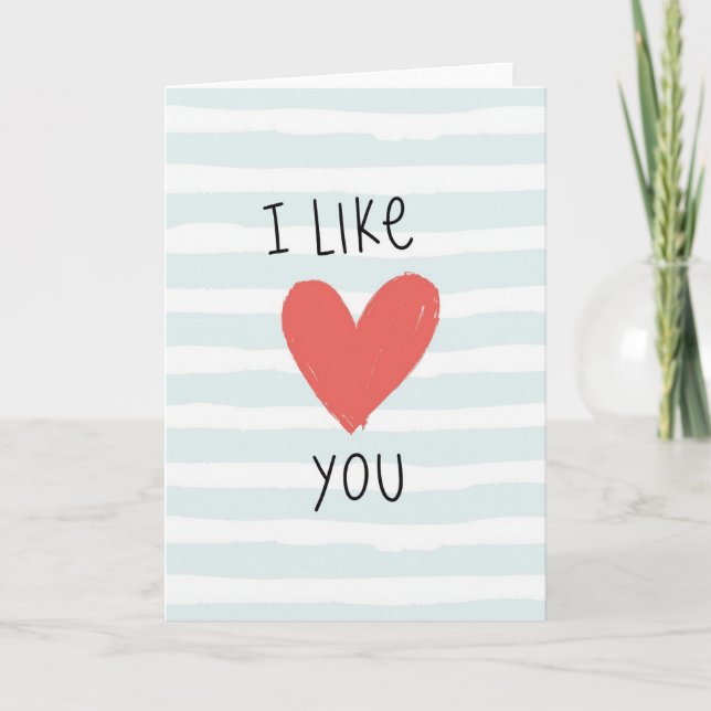 Carte de vœux Je t'aime cœur (Devant)