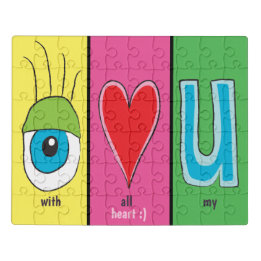 Carte de vœux Je t'aime Jeu de puzzle