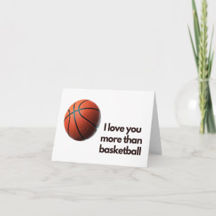 Carte de vœux Je t'aime plus que le basket-ball