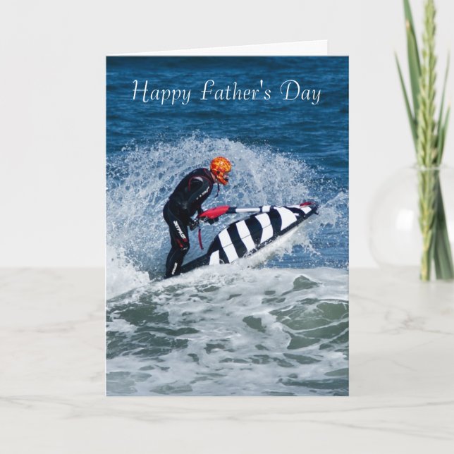 Carte de voeux Jet Ski Fête des pères (Devant)