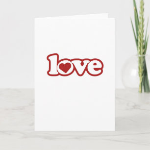 Carte de vœux, joli design d'amour rétro, cœur rou