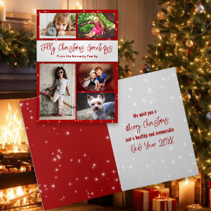 Carte de voeux Jolly Christmas Multi-Photo Family