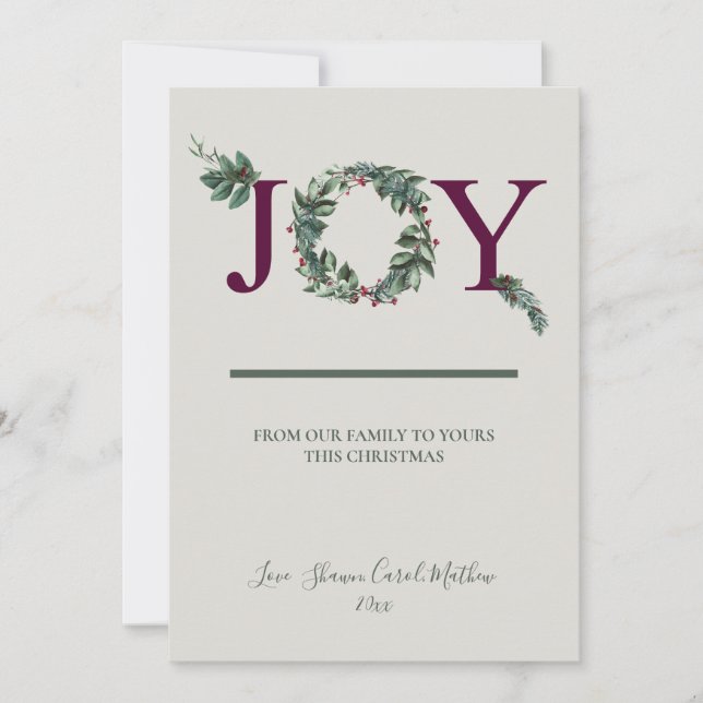 Carte de vœux Joy Holidays (Devant)