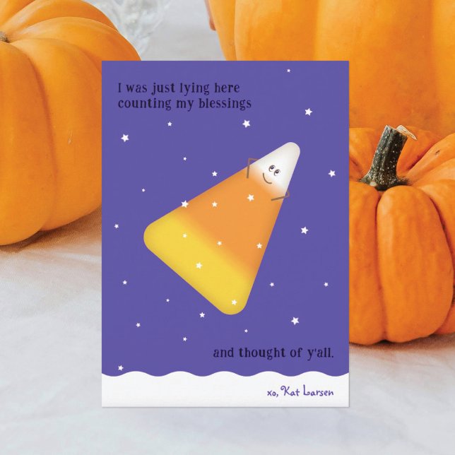 Carte de vœux joyeuse de fête d'automne Candy Corn (Créateur téléchargé)