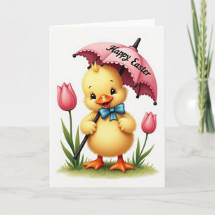 Carte de vœux joyeuse de printemps avec volaille