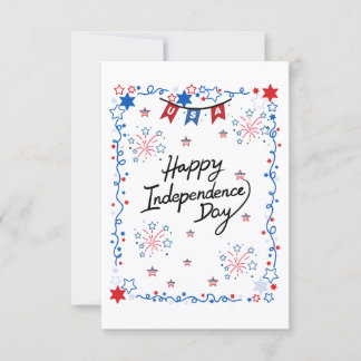 Carte de vœux Joyeuse fête de l'Indépendance USA 4