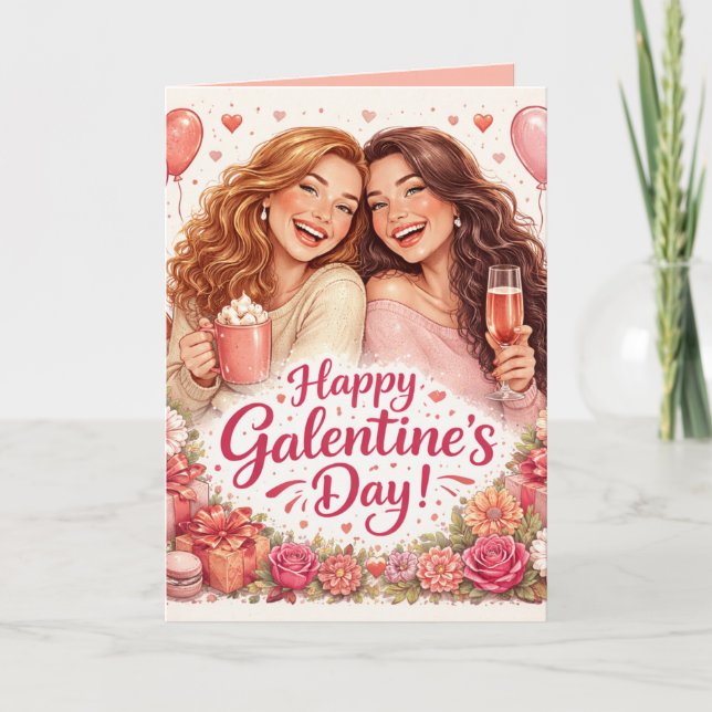 Carte de vœux Joyeuse Galentine, Intérieur Vierge (Devant)