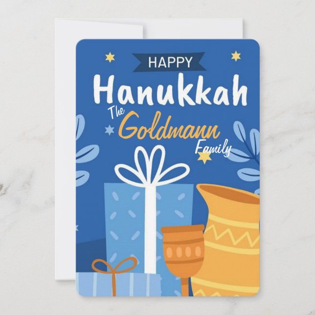 Carte de vœux joyeuse Hanukkah (Devant)
