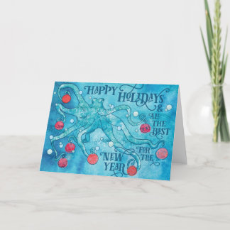 Carte de vœux joyeuse pieuvre