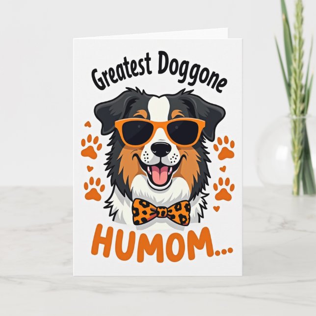 Carte de vœux joyeuse pour chien croquant (Devant)