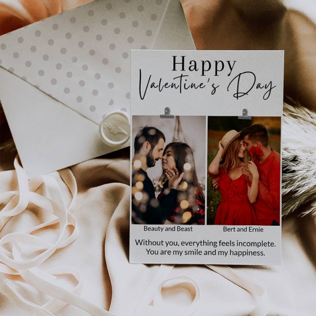 Carte de vœux Joyeuse Saint-Valentin (Photo Card Happy Valentine's Day)