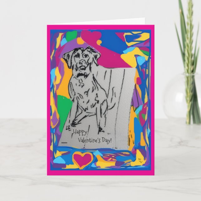 Carte de vœux Joyeuse Saint-Valentin (Devant)