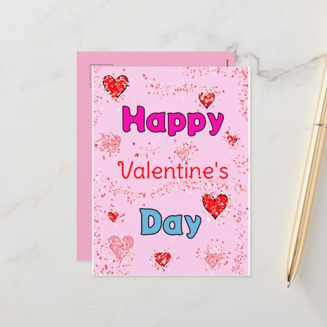 Carte de vœux Joyeuse Saint-Valentin (Devant/Arrière en situation)