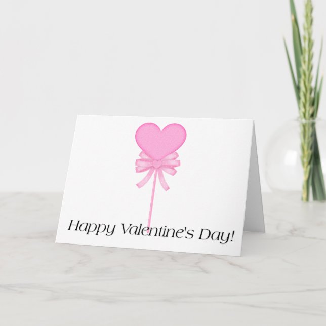 Carte de vœux Joyeuse Saint-Valentin Sucette Rose (Devant)