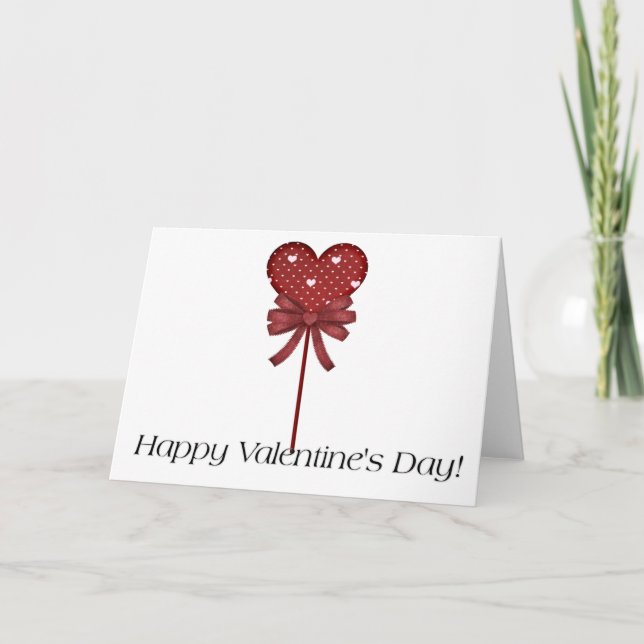 Carte de vœux Joyeuse Saint-Valentin Sucette Rouge (Devant)